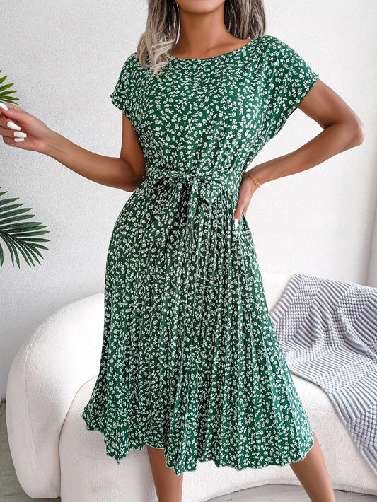 Short Sleeve High Waist Chic Dress